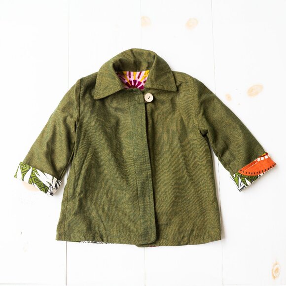 Handmade Toddler Fall Spring Peacoat Jacket Size 2 Years - Picture 1 of 5